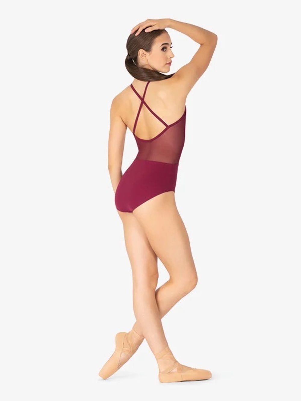 NWT BalTogs Burgundy Mesh Cutout Cami Ballet Leotard Medium - Picture 4 of 4